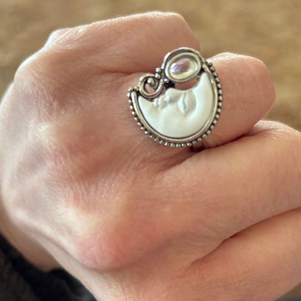 Casual Elegant Silver Moonstone Ring, 🌕 Moon Gems Ring Jewelry